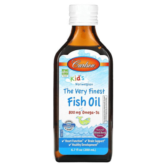 Carlson, Kids, The Very Finest Fish Oil, Natural Mixed Berry , 800 mg, 6.7 fl oz (200 ml)