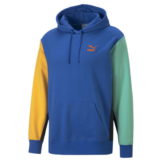 Puma Classics Block Pullover Hoodie Mens Blue Casual Athletic Outerwear 53561958