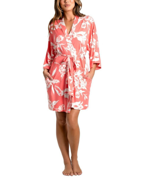 Women's Printed 3/4-Sleeve Robe