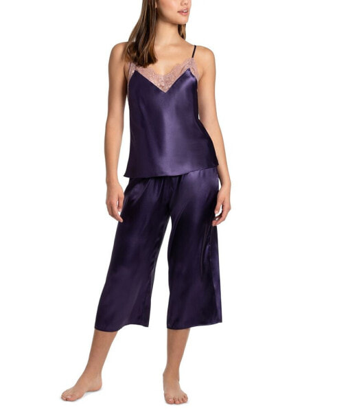 Women's Brennan 2-Pc. Cropped Satin Pajamas Set