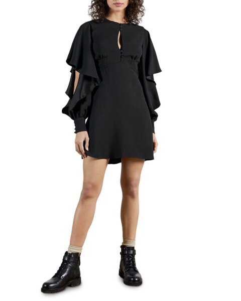 Ted Baker Womens Chils Detail Sleeve Mini Dress Black 2 US 6