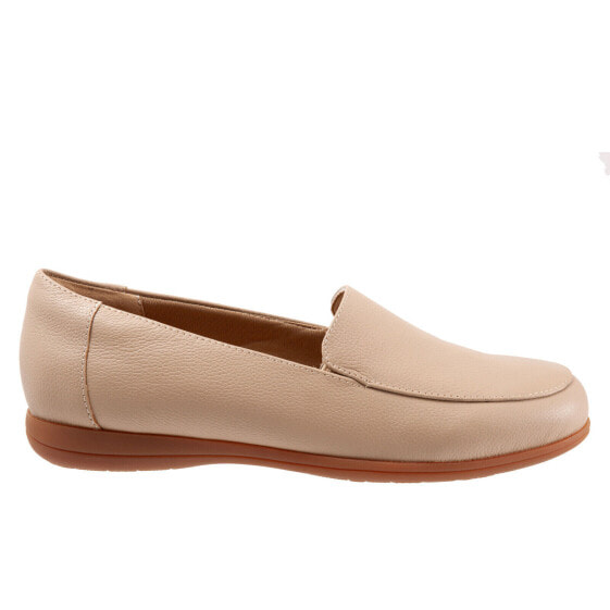 Trotters Deanna T2055-130 Womens Beige Leather Slip On Loafer Flats Shoes