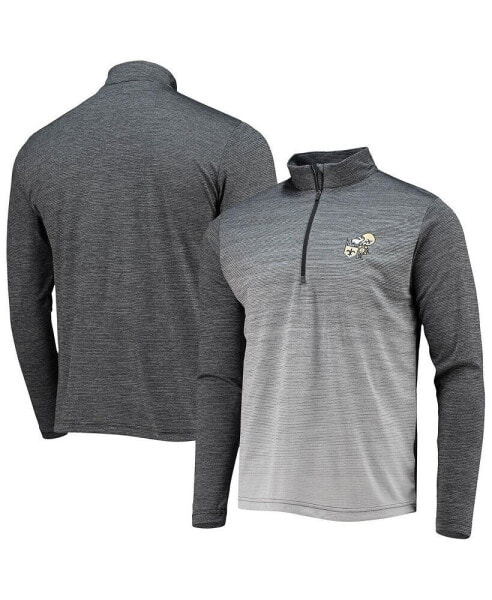 Men's Black, Heathered Gray New Orleans Saints Throwback Cycle Quarter-Zip Jacket