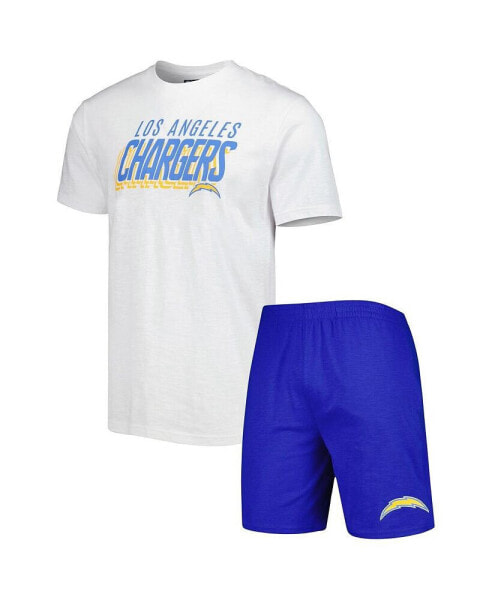 Комплект пижамы Concepts Sport Royal, White Los Angeles Chargers Downfield T-shirt and Shorts Sleep Set