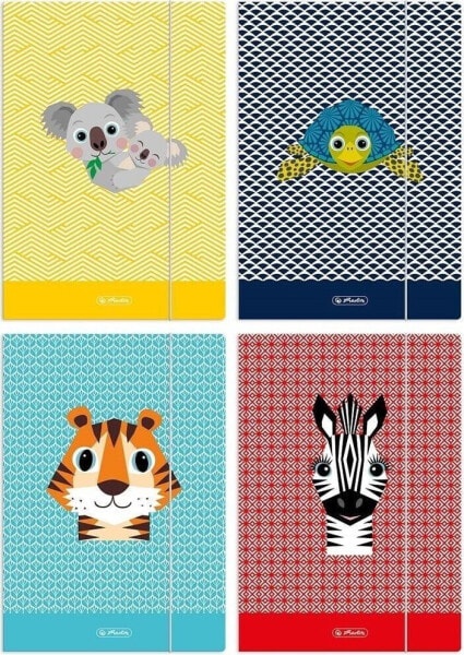 Herlitz Teczka A4 rysunkowa z gumką Cute Animals