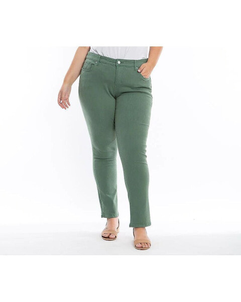 Plus Size Color Mid Rise Slim pants