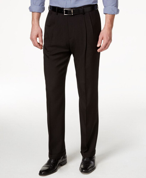 Брюки мужские Haggar ECLO Stria Classic Fit Pleated Hidden Expandable Waistband Dress Pants