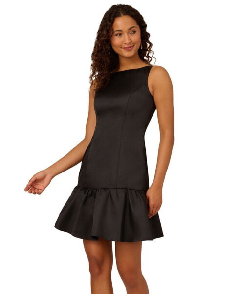 Women's Mikado Flounce-Hem Mermaid Dress