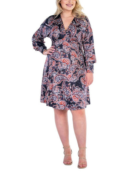 Plus Size Dolman Long Sleeve Cocktail Dress