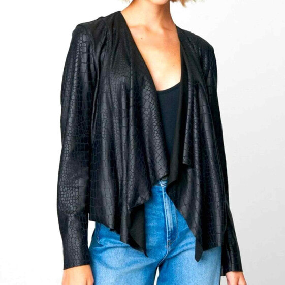 BLANK NYC @ME 301561 Jacket crocodile faux suede open cardigan black size S