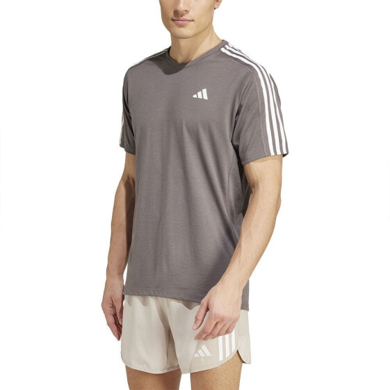 ADIDAS Own The Run 3 Stripes short sleeve T-shirt