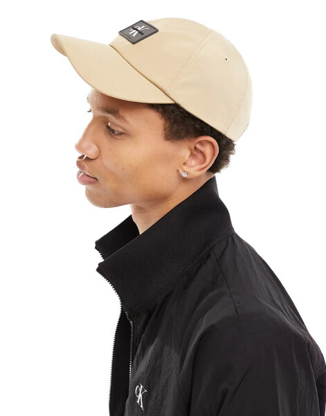 Calvin Klein Jeans badge logo cap in stone