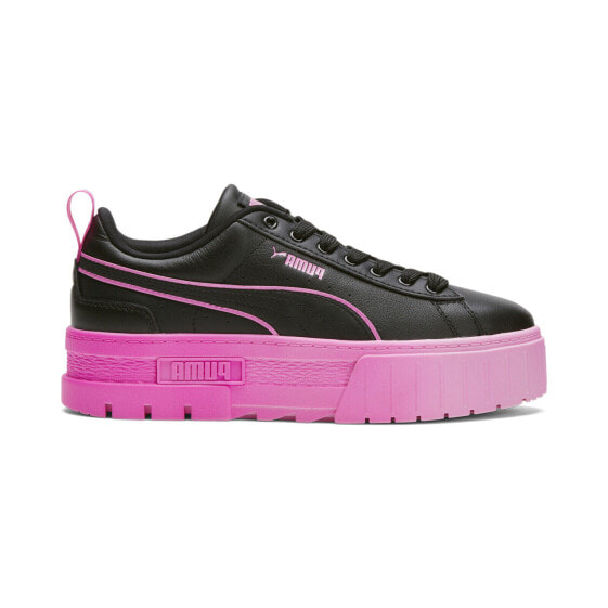 Puma Mayze BCA 38514601 Womens Black Leather Lifestyle Sneakers Shoes