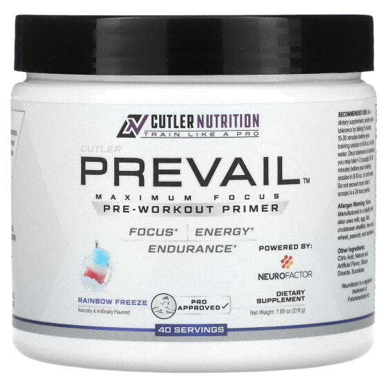 Prevail, Pre-Workout Primer, Rainbow Freeze, 7.69 oz (218 g)