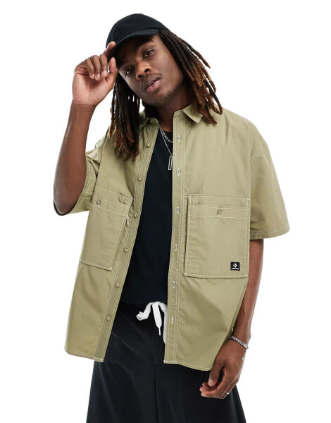 Converse Woodmark utility shirt in khaki