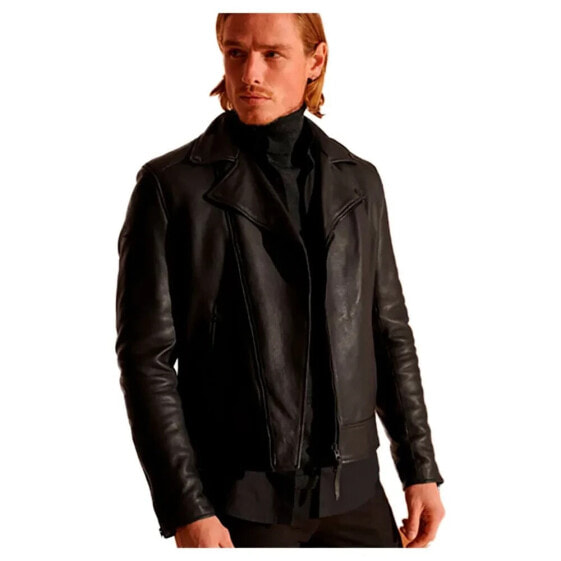 SUPERDRY Leather Biker jacket refurbished