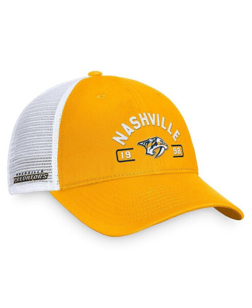 Men's Gold/White Nashville Predators Free Kick Trucker Adjustable Hat