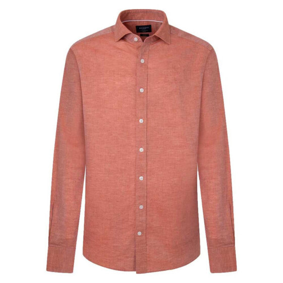 HACKETT Melange Cotton Linen long sleeve shirt