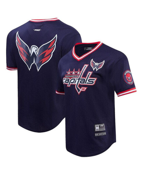 Men's Navy Washington Capitals Classic Mesh V-Neck T-shirt