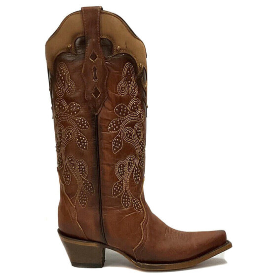 Corral Boots Milagro And Studs Snip Toe Cowboy Womens Brown Casual Boots Z5088