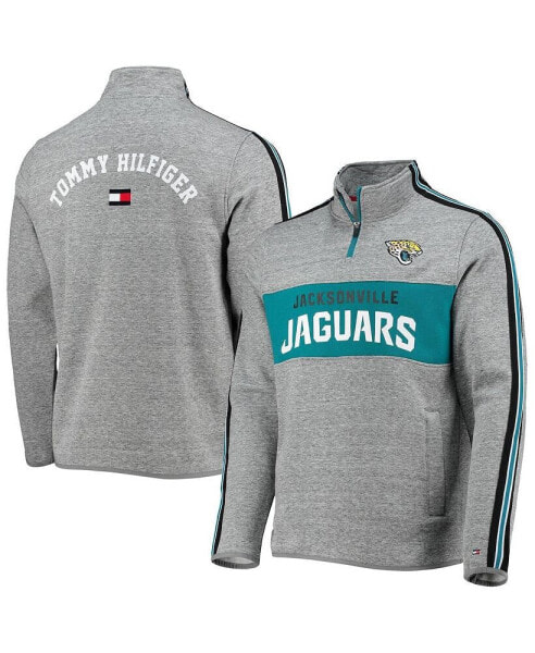 Men's Heathered Gray Jacksonville Jaguars Mario Quarter-Zip Jacket