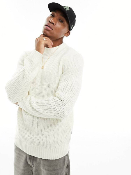 Only & Sons ribbed knit jumper in white