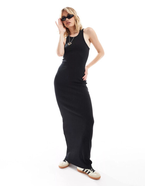 COLLUSION vest maxi dress in black