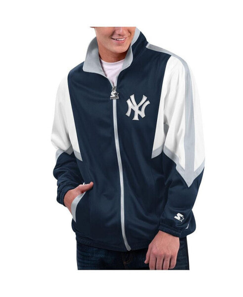 Men's Navy New York Yankees Lead Runner Full-Zip Jacket