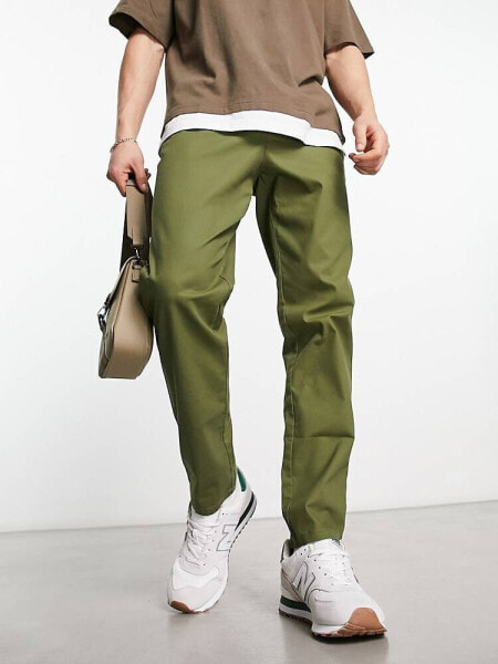 ASOS DESIGN tapered chinos in dark green