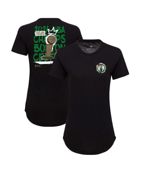 Women's Black Boston Celtics 2024 NBA Finals Champions King of the Court Phoebe Tri-Blend T-Shirt