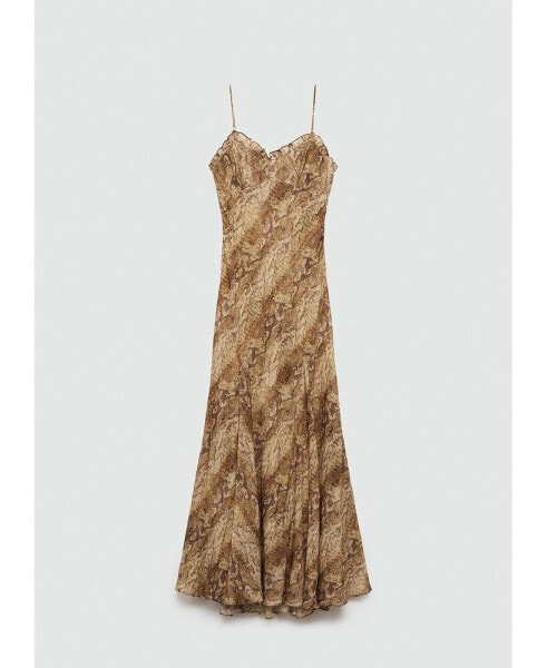 Women's Snake Print Chiffon Dress