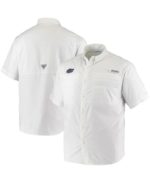 Men's PFG White Florida Gators Tamiami Omni-Shade Button-Down Shirt