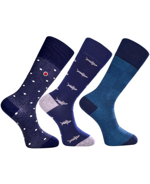 Love Sock Company Men's Atlantic Bundle Luxury Mid-Labl Dress Nocks с бесшовным дизайном ноги, упаковка 3