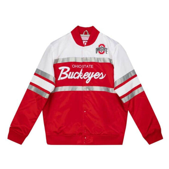 Mitchell & Ness Special Script Heavyweight Satin Football Jacket Mens Red Casual