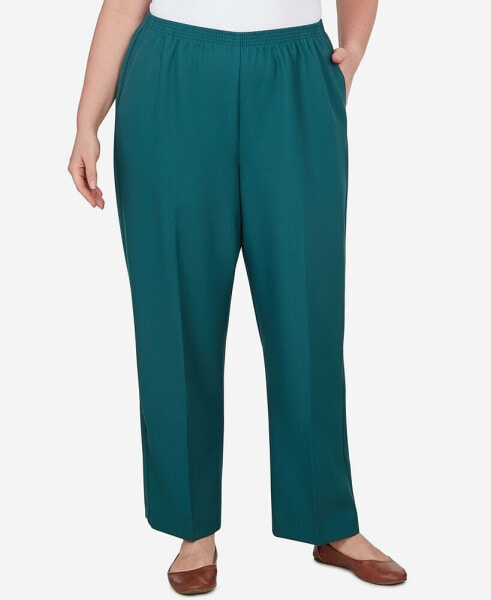 Plus Size Classic Accord Elastic Waist Medium Length Pant