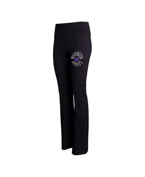 Women's Black Washington Huskies Enclave Tri-Blend Flared Leggings