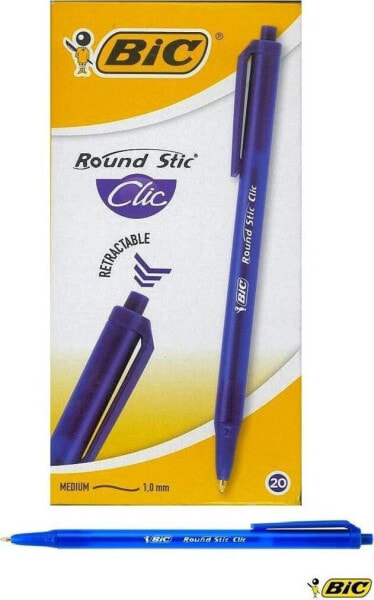 Bic Długopis Round Stic Clic niebieski (20szt) BIC