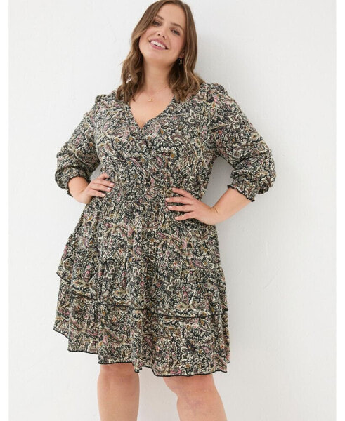 Plus Size Amba Wild Paisley Jersey Dress