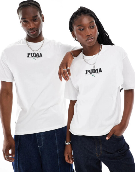 Puma central logo t-shirt in white