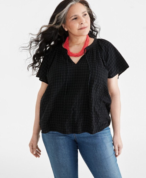 Plus Size Flutter-Sleeve Top, Created for Macy's