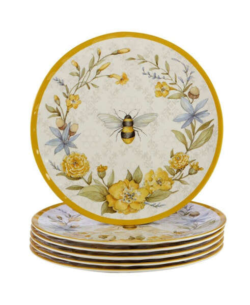 Bee Sweet Melamine Plate Set, 6 Piece