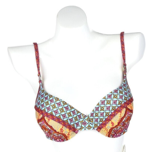 Gottex Spring Multi Color Geometric Underwire Bikini Top Swimwear Size 8