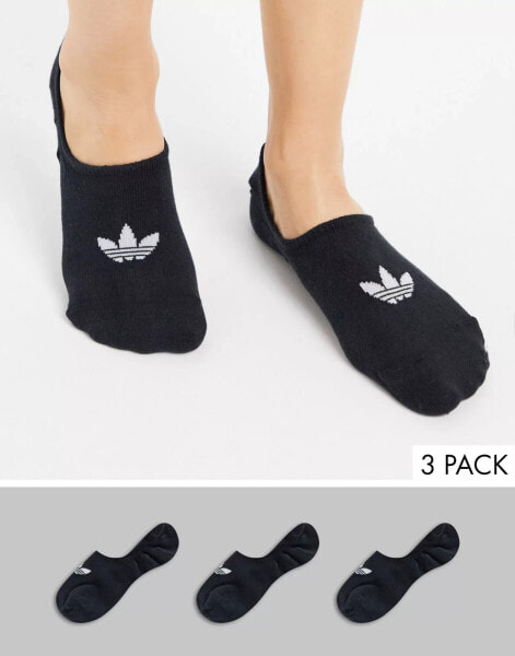 adidas Originals 3 pack low cut trainer socks in black