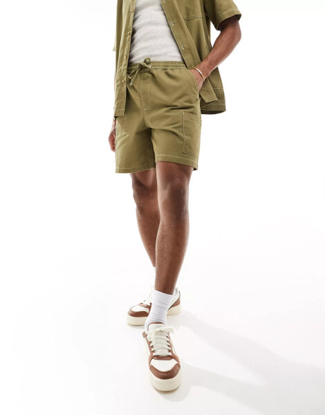 ASOS DESIGN Co-ord cargo short in khaki