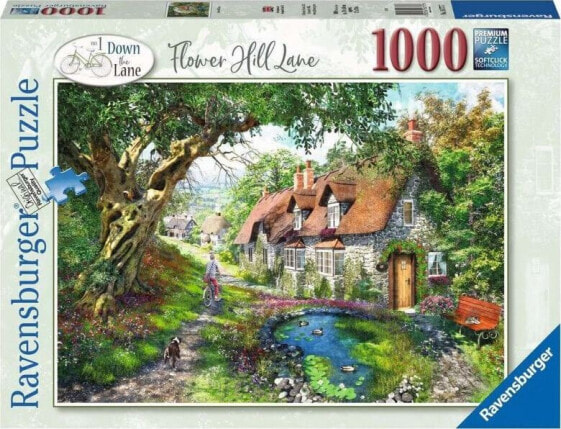 Ravensburger Puzzle 2D 1000 elementów Droga wśród wzgórza kwiatów