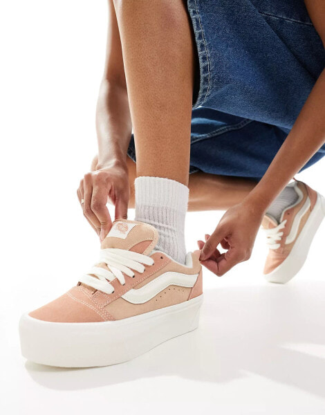 Vans Knu Stack trainers in peach