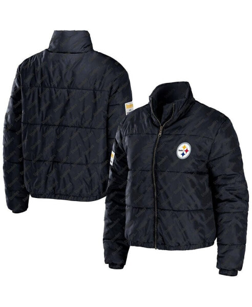 Women's Black Pittsburgh Steelers Puffer Full-Zip Jacket