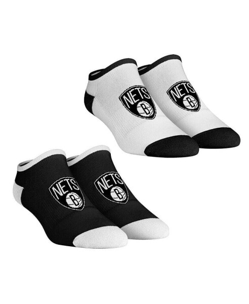 Женские носки Rock Em womens Socks Brooklyn Nets Core Team 2-Pack Low Cut Ankle Sock Set