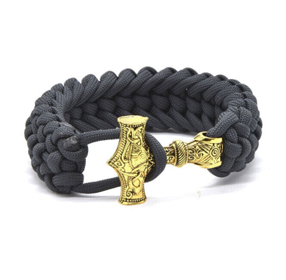 Gray paracord bracelet Thor´s hammer - Mjoelnir