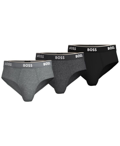 Men's Power 3-Pk. Tipped Logo Waistband Briefs